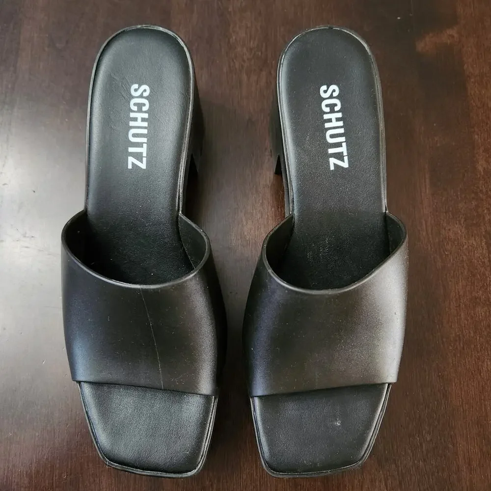 Schutz Mizzy Platform Slide Sandal Size 7